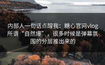 内部人一句话点醒我：糖心官网vlog所谓“自然爆”，很多时候是弹幕氛围的分层推出来的
