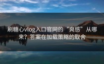 刷糖心vlog入口官网的“爽感”从哪来？答案在加载策略的取舍