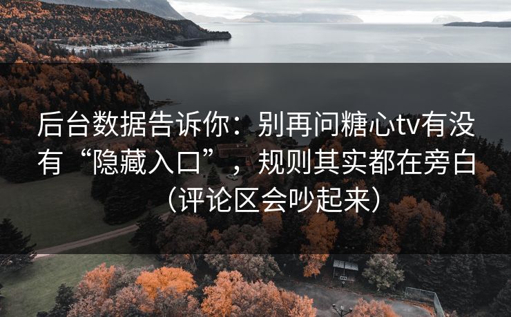 后台数据告诉你：别再问糖心tv有没有“隐藏入口”，规则其实都在旁白（评论区会吵起来）