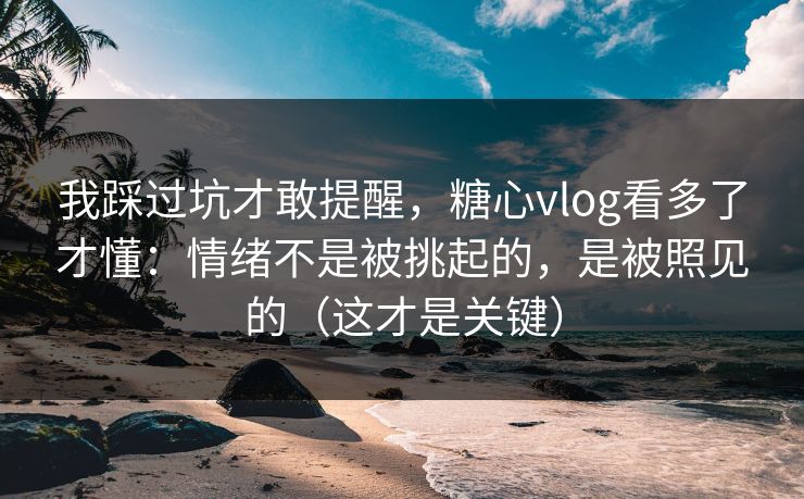 我踩过坑才敢提醒,糖心vlog看多了才懂:情绪不是被挑起的,是被照见的(这才是关键) 我踩过坑才敢提醒,糖心vlog看多了才懂:情绪不是被挑起的,是被照见的(这才是关键)